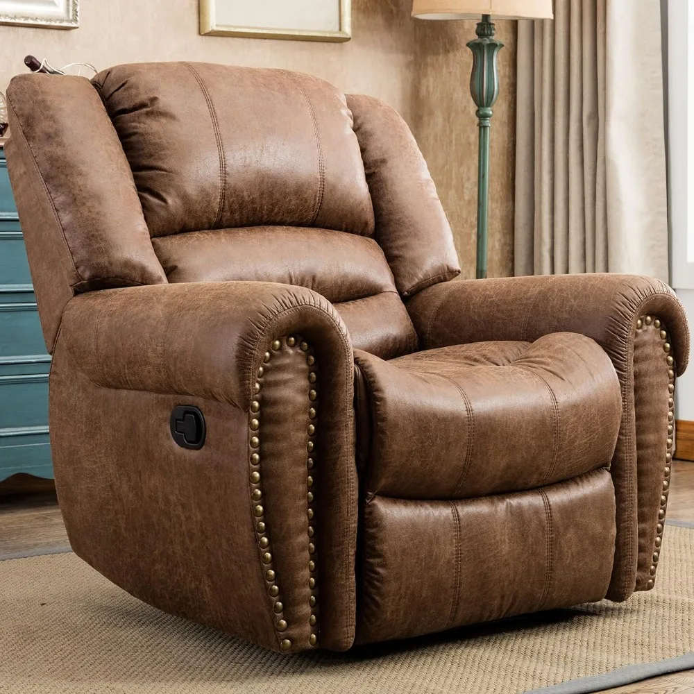 

Recliner Chair, Leather Recliners Chairs, Classic and Traditional Manual with Comfortable Arms, Recliner Chair