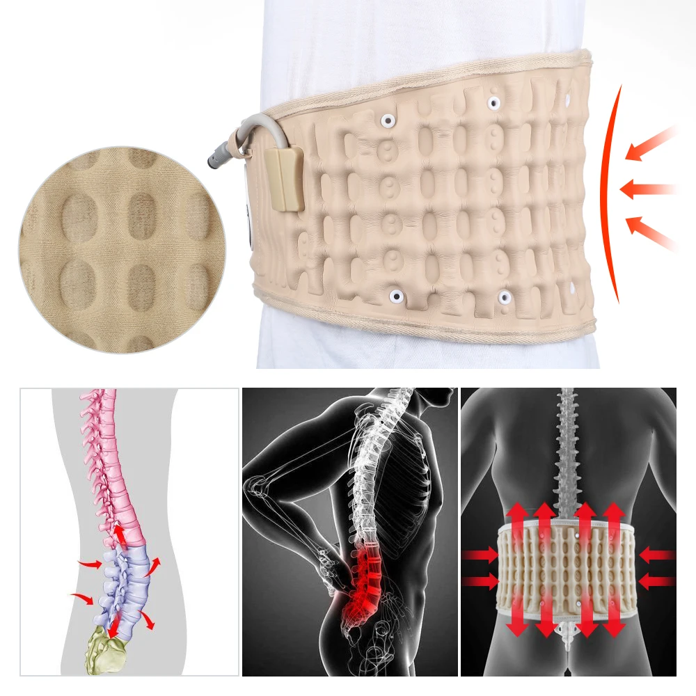 Inflatable Waist Belt Massager Adjustable Decompression Back Belt Lumbar Support