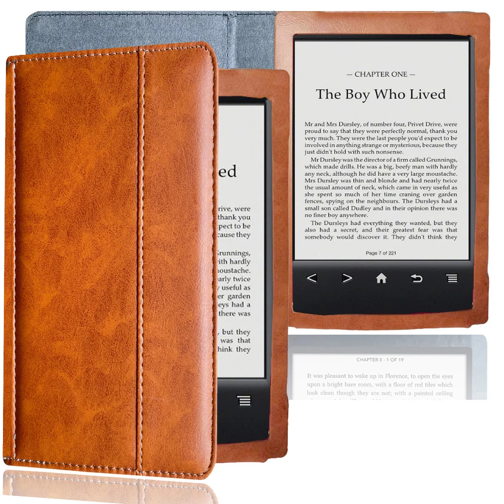 Estojo Protetor para Leitor de Ebook Pele com Fecho Magnético Bolsa de Bolso Capas Sony Prs-t2