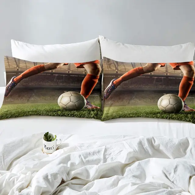 Sábana bajera ajustable con estampado de fútbol, 90 x 200 cm