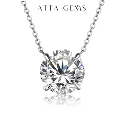 Elegant Moissanite Pendant Necklace in Sterling Silver - Sparkling 1CT Gemstone (S925 Sterling Silver)