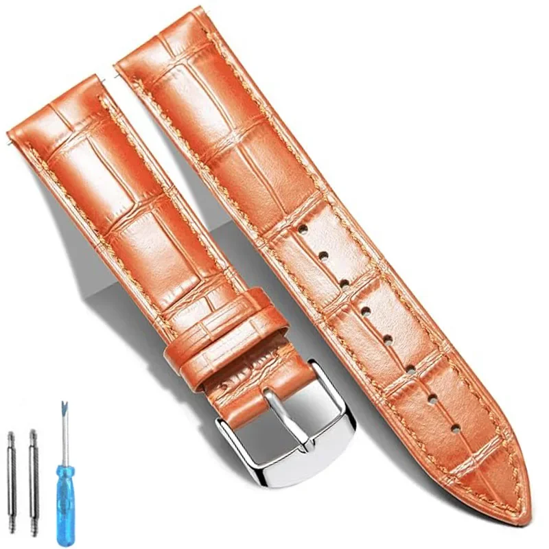 Elegant Genuine Calfskin Leather Watch Band Replacement Strap