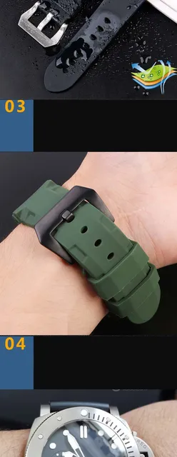 22mm 24mm watch strap Silicone Rubber Watchband replacement