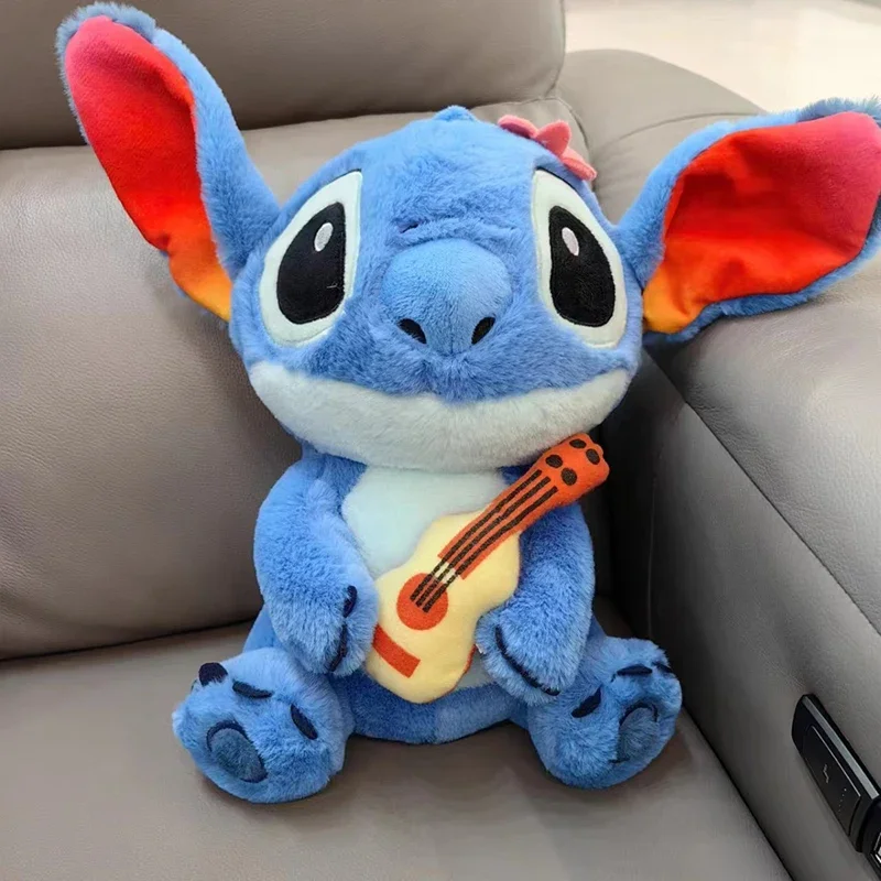 30/50cm Disney Lilo and Stitch Plush Toys Guitar Music Cute Anime