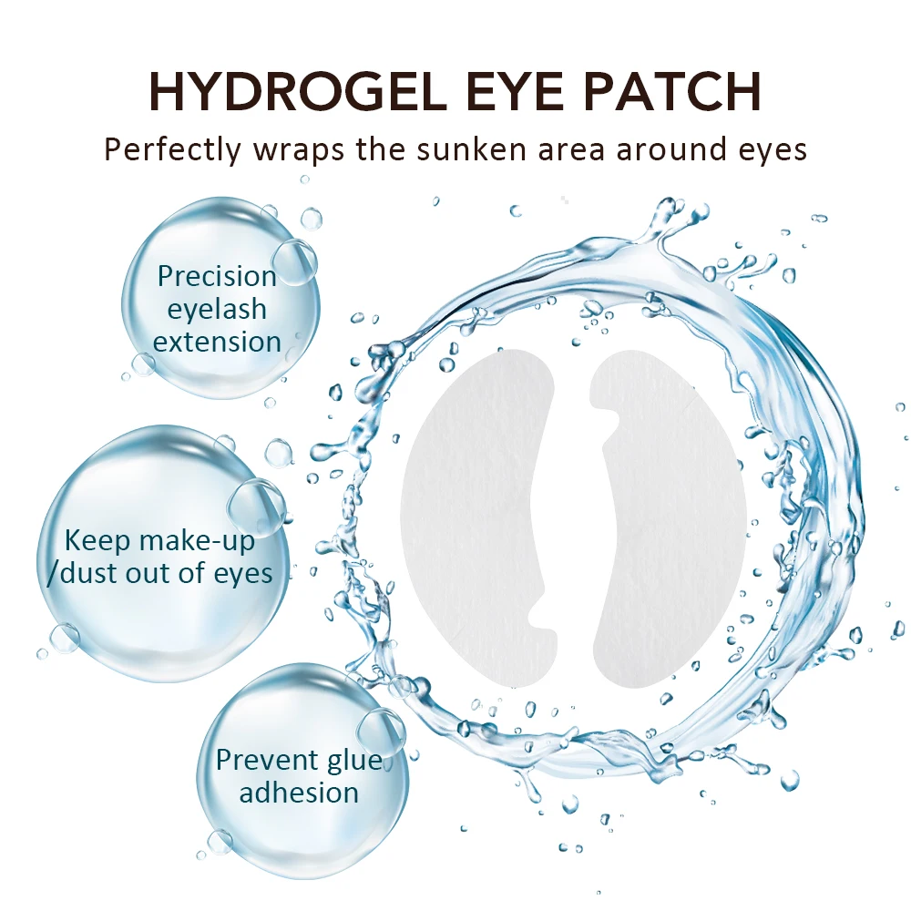 50 Pairs Hydrogel Eye Patches Eyelash Extension Patch For False Eyelashes U Shaped Eye Gel Pads Under Eyelash Pad Makeup Tools