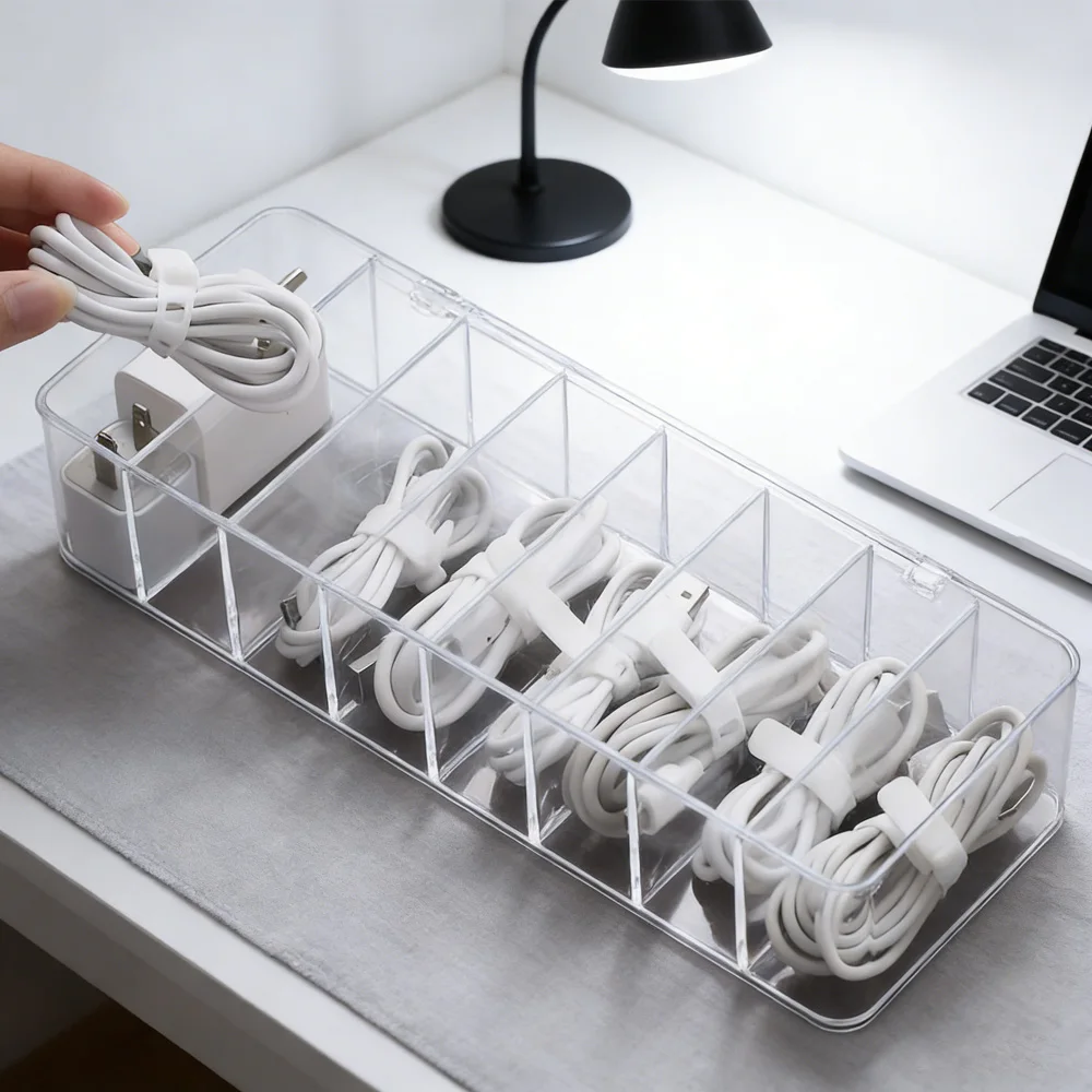 Desktop Cable Organizer and Dustproof Storage Box