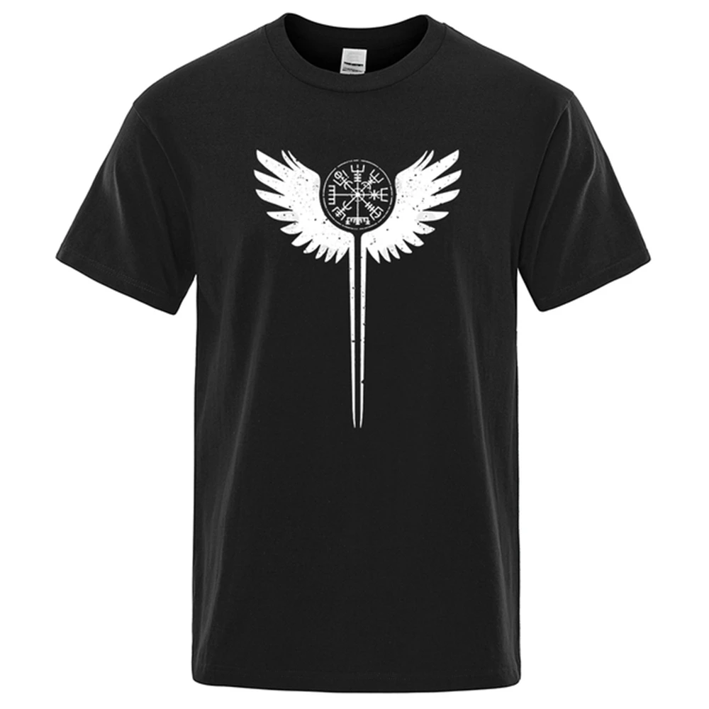 

CLOOCL Summer Brand Men's T-Shirts Valkyrie Symbol Print T Shirts Streetwear Top Oversized Cotton Short Sleeve Drop Shipping