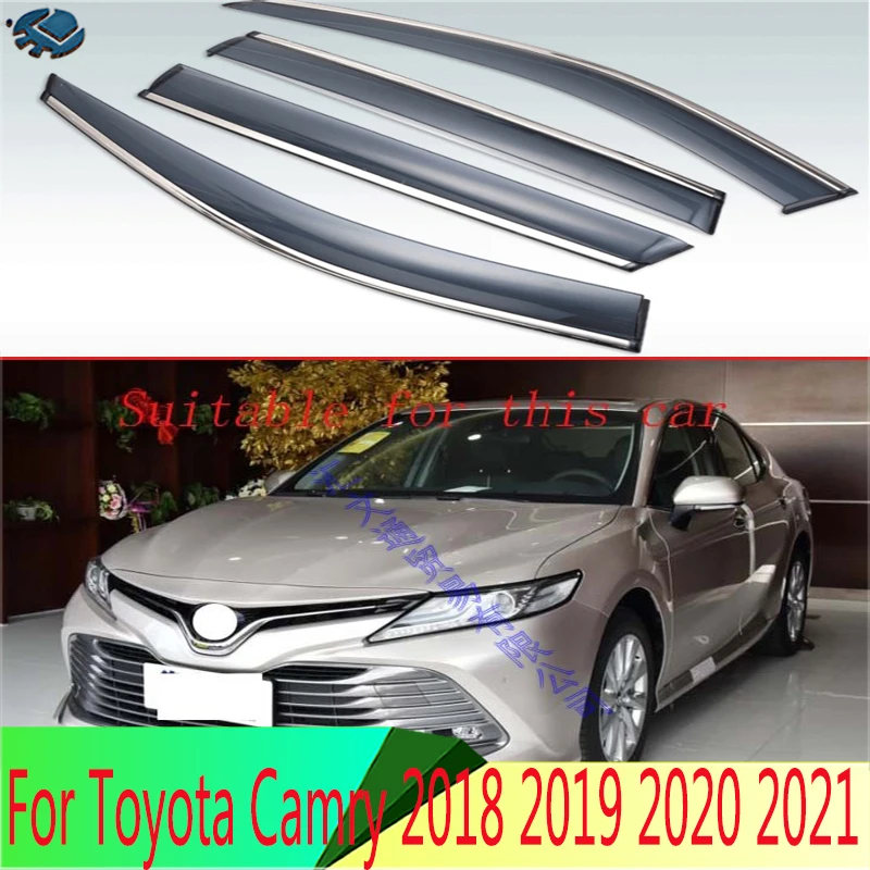 For Toyota Camry 2018 2019 2020 2021 Plastic Exterior Visor Vent Shades Window Sun Rain Guard