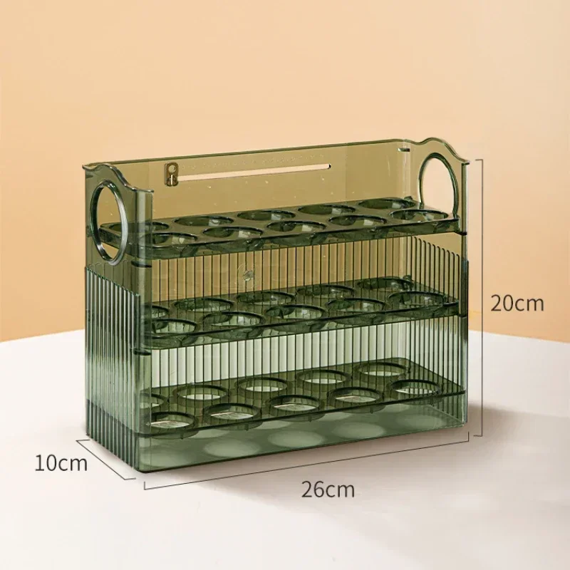 

Plastic Container Refrigerator Egg Accessories Tray Kitchen Storage Holder Box Flip-type Rack Organizer for Food