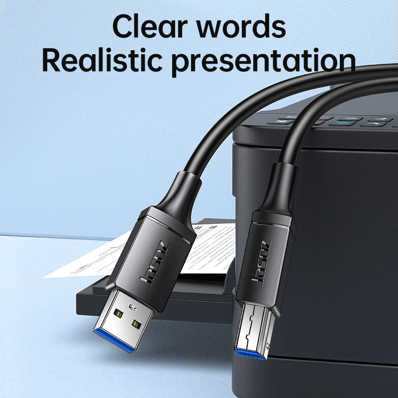 Jasoz USB 프린터 케이블 Canon Epson HP ZJiang 라벨 스캐너 델리 프린터 코드 용 남성 USB3.0 케이블에 고속 유형 B 남성