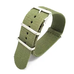Premium Sport Nylon Watch Band - Versatile Fabric Strap with Buckle Closure - 22mm (Army green)