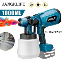 1000ML Cordless Electric Spray Gun High Power HVLP Paint Sprayer Auto Furniture Steel Coating Airbrush For Makita 18V Battery 1