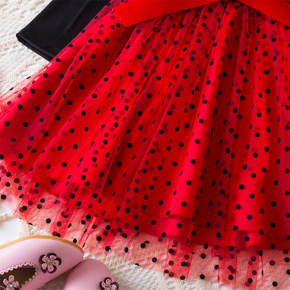 Mickey Minnie Fall Dresses for Girls Dresses Birthday Party Long Sleeve Princess Costume Teen Children's Party Clothes Autumn 6