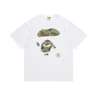 Summer New Camouflage Ape Face Loose Casual Printing Short-sleeved T-shirt Pure Cotton Round Neck Men's and Women's Casual Top 2