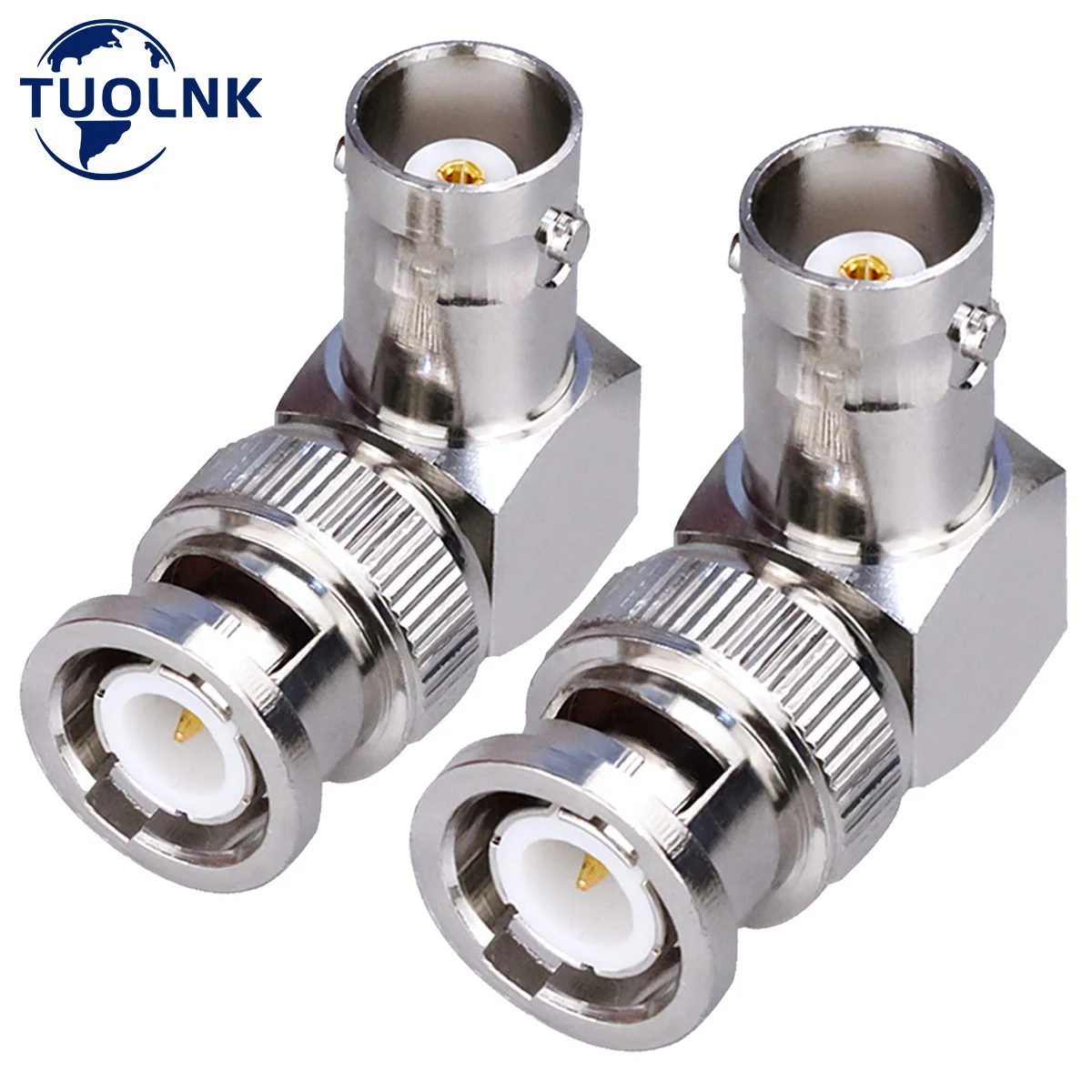 2 Pz/Lotto Bnc Maschio A Femmina Gomito Adattatore 90 Gradi Rf Coassiale Adattatore Cavo Di Prolunga Bnc Connettore Ad Angolo Retto