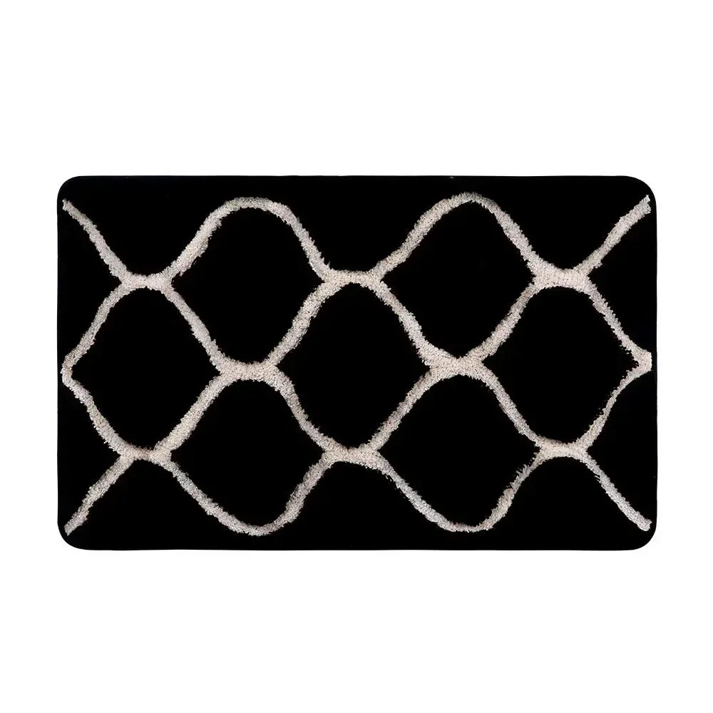 

European crown flocked floor mat absorbent toilet kitchen anti-skid pad bath can be washed simple gray22
