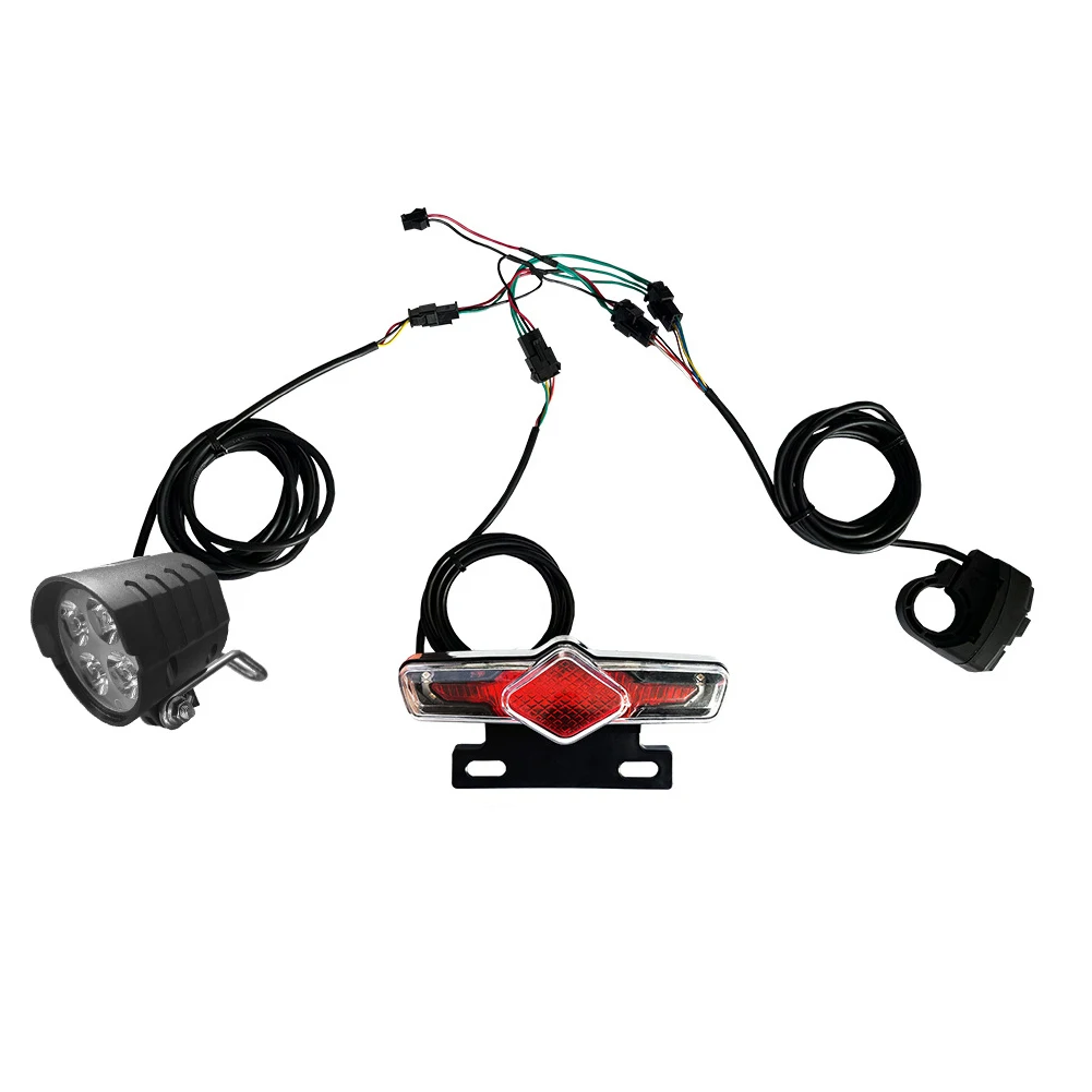 36V 48V 52V 60V E-Bike headlight taillight horn switch set , QD168 headlight +