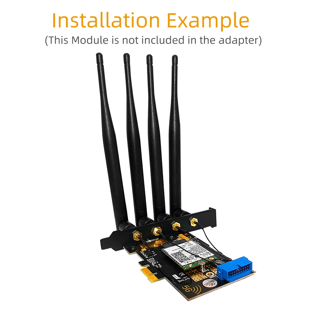 Модуль M.2 Wi-Fi для PCIE X1 / USB 3,0, Расширительная карта, 4 антенны ...