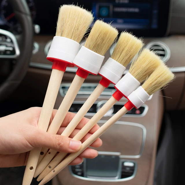 5x Auto Car Detailing Brush Set Car Interior Cleaning Kit Automotive Detail  Brushes Fit for Cleaning Interior Cup Holder Trim - AliExpress