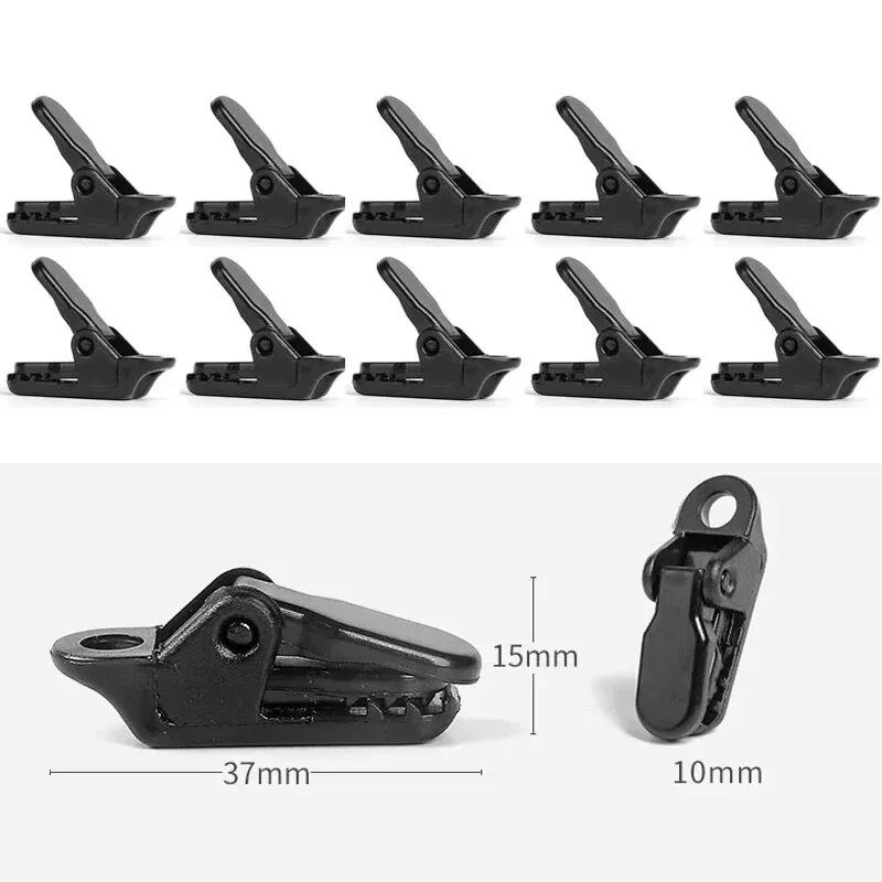 Tarpaulin Clips Outdoor Tarpaulin Clips Camping Tents Awning Wind Rope Clamp Equipment Plastic Clip Buckle Fixed Jaw Grip Hook Accesorios 10Pcs
