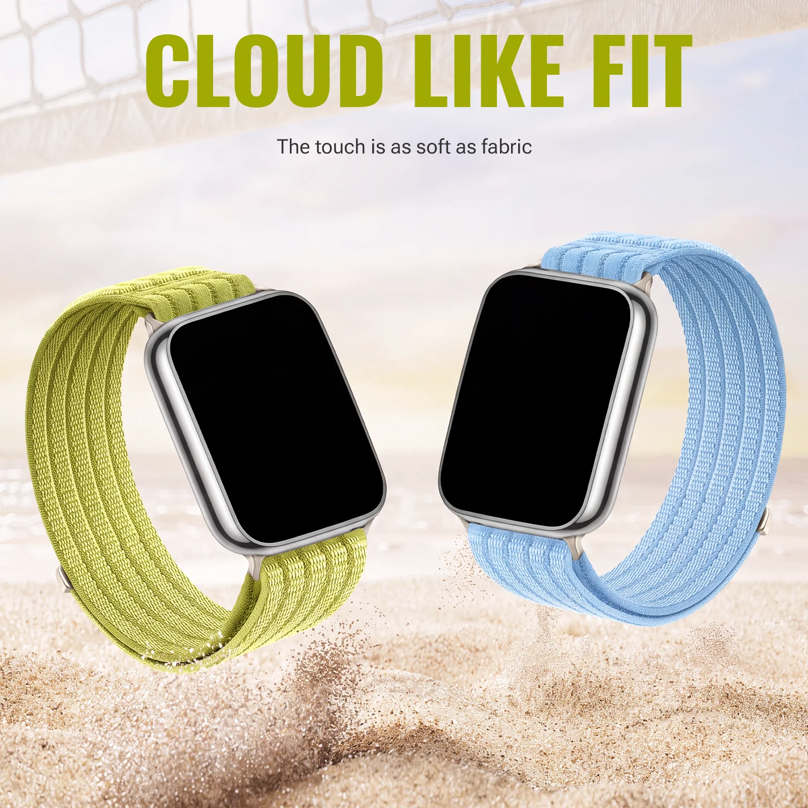 Cloud-Sensing Breathable Nylon Loop Sports Wristband - Unisex Wearable Bracelet