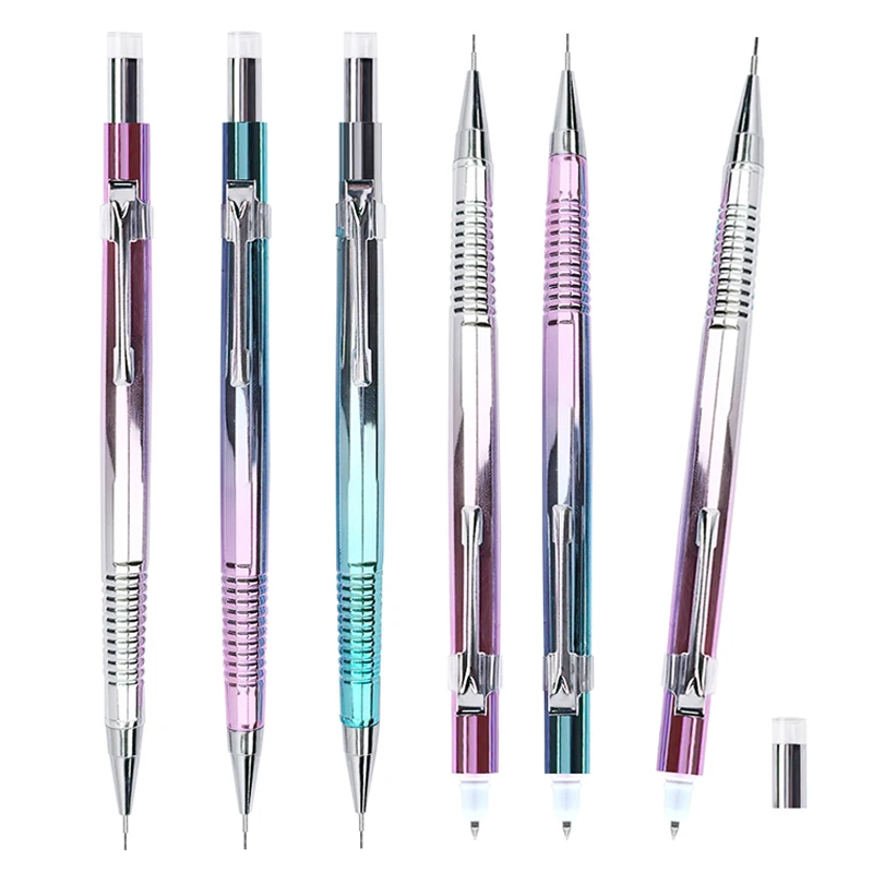 Creative Pencil Ballpoint Pen 2 In 1 Blue Ink 0.3 0.5 0.7 0.9mm Mechanical Pencil Multi Functional Writing Stationery Supplies 6