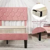 Full Size Bed Frame, Upholstered Platform with Adjustable Diamond Tufted Headboard, Wood Slat Support, No Box Spring Needed 6