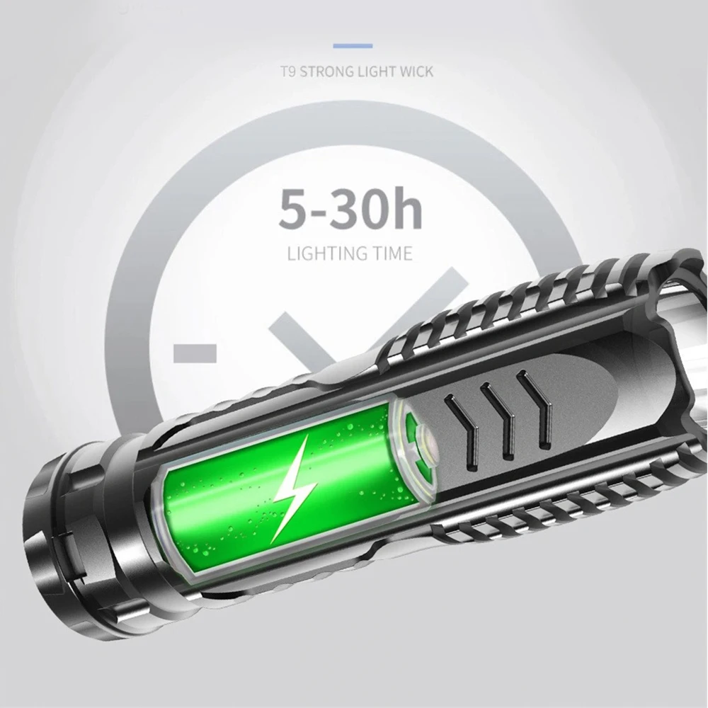 

Powerful LED Flashlight USB Rechargeable Strong Light Flash Light Waterproof Zoom Outdoor Fishing Hunting Multi-function