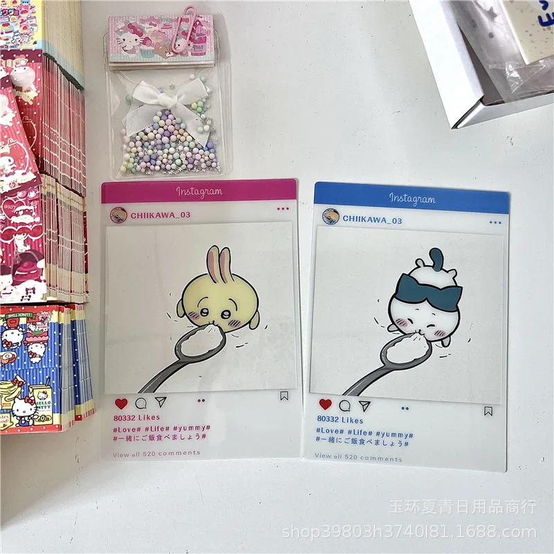 

Chiikawa Anime Acrylic Card Usagi Hachiware Eat Series Transparent Cards Cartoon Peripheral ちいかわ Shoot Accessories Collection