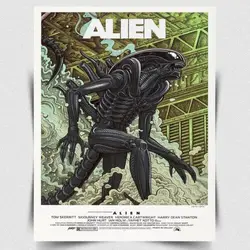 Retro Alien Metal Sign/Plaque - Vintage Film Poster Print A3 Aluminum - Aluminum 14x20cm (Aluminum sign)