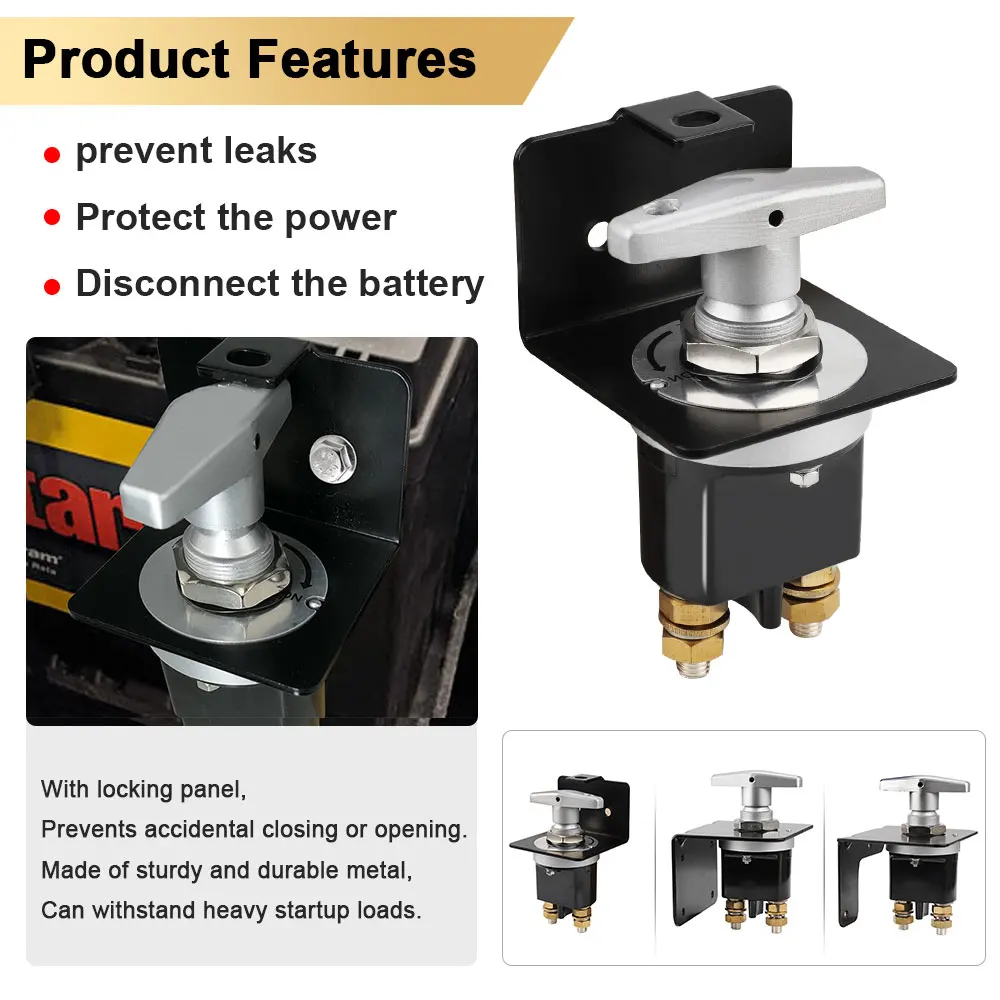 12V Battery Kill Switch Heavy Duty Battery Circuit Cutter Disconnecter Isolator With Keyhole For RV Camperize Van Accessories