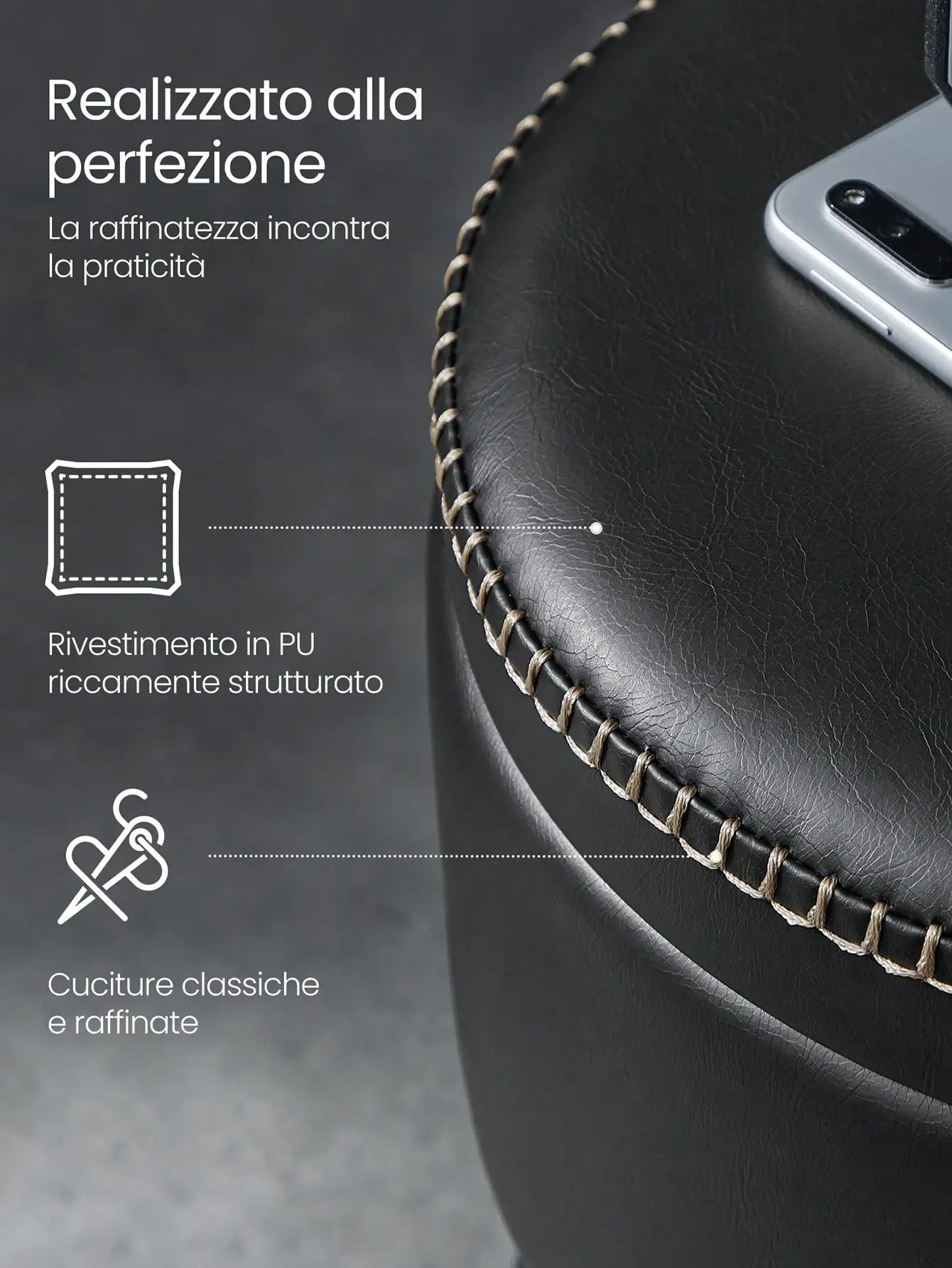 Sgabello Contenitore VASAGLE EKHO - Pouf Con Rivestimento PU E Gambe Acciaio - Verde Foresta