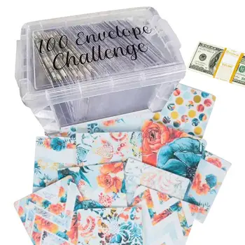 100 Envelope Money Saving Challenge 100 Money Saving Envelopes Money Organizer For Cash Money Challenge Gift Box For Cash Bills