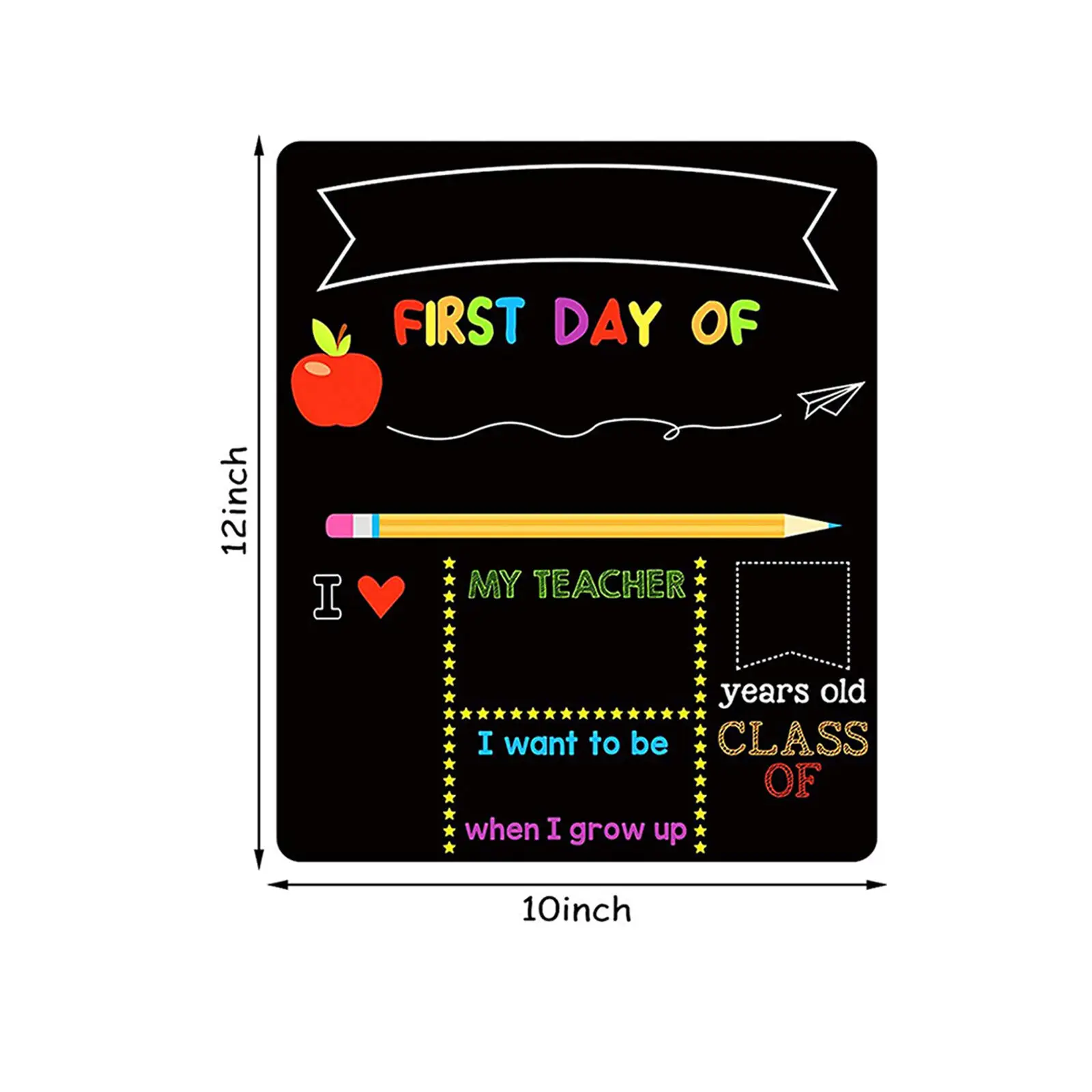 First And Last Day Of School Student Diy Double-Sided Chalkboard Student Blackboard Message Boards Craft Photo Decor