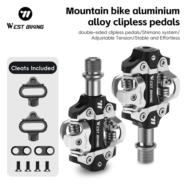 WEST BIKING – pédales de vélo vtt, roulements scellés, pédales de verrouillage pour vélo de montagne Shimano SPD, avec crampons, pièces de vélo 1