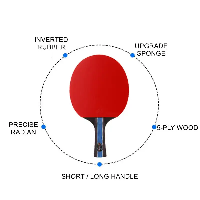 2PCS Table Tennis Racket with Storage Case Sticky Inverted Rubber Ping Pong Racket Paddles for Indoor Outdoor Games Training