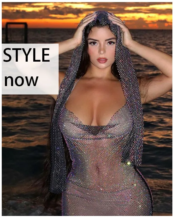 nylon camisole SRUBY Sexy Party Metal Metallic Crop Top Women corset Beach Halter Corset Tops Glitter Night Club Tank Top Clothes Top christmas cami top