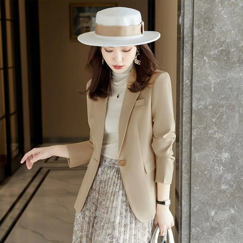 

Blazer Fashion Women Single Breasted Basic Elegant Office Temperament Professional Long Sleeve Chic Elegant Casual Jacket New