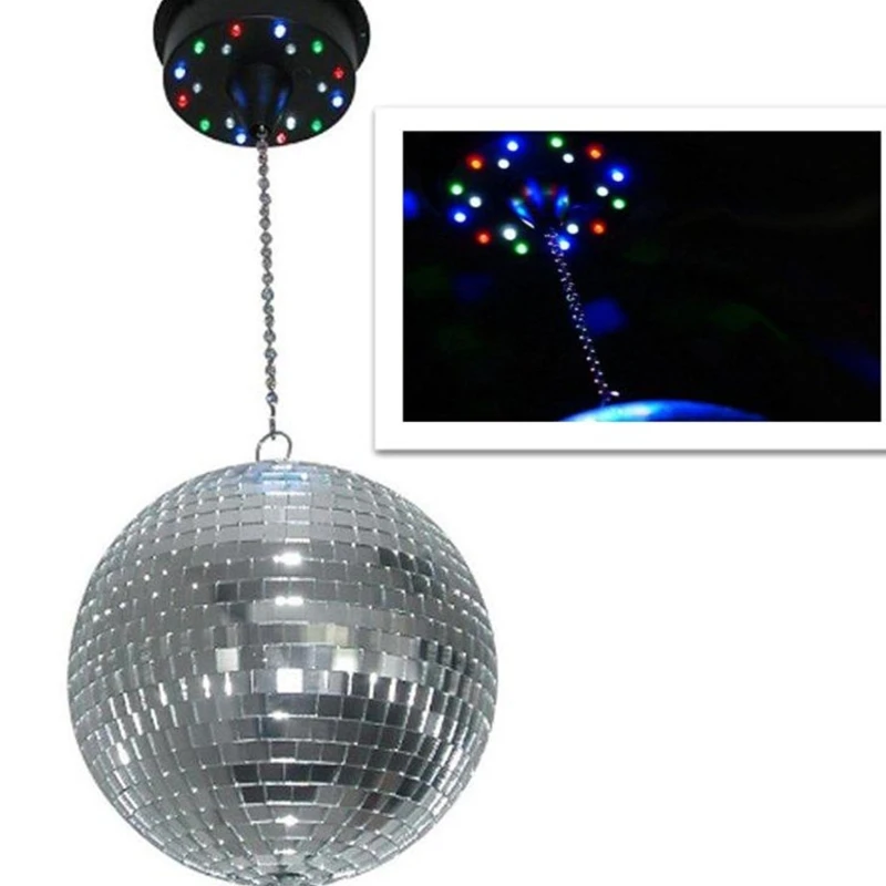 

Rotating Mirror Disco Ball Motor Hanging Sound Control 18 Led Light Beads for Home Bar Party DJ Stage Light Background Decoratio