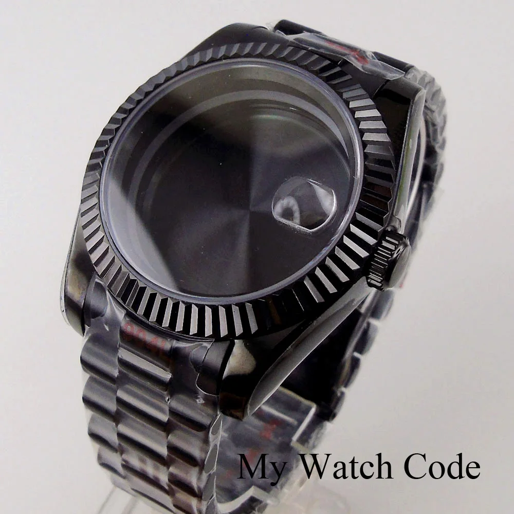 Waterproof Silver Gold Fluted Curved Watch Case for NH34 NH35 NH36 NH38 NH39 NH70 NH72 ETA2824 PT5000 MINGZHU DG MIYOTA 36mm