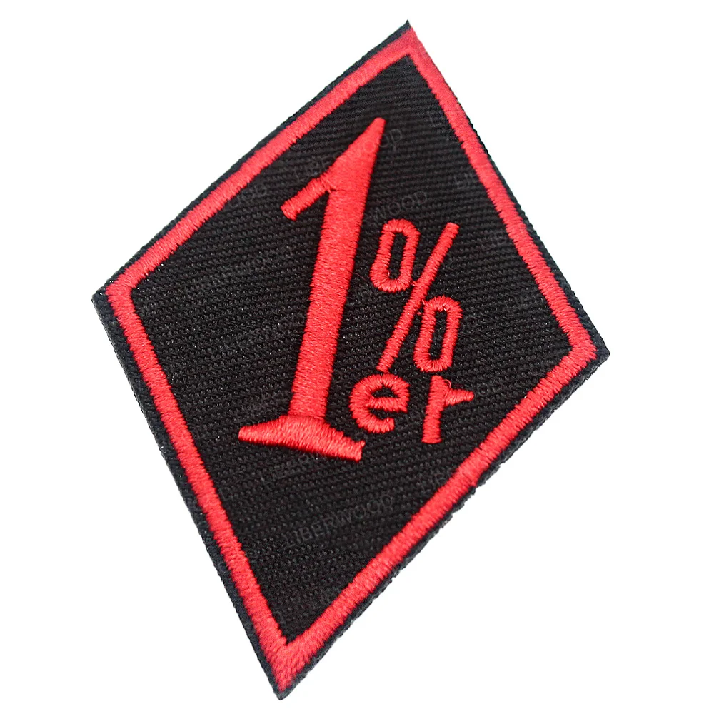 One Percenter 1% 2% 99% Er Embroider Biker Outlaw Motorcycle