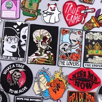 Skull Embroidery Iron-On Patch - Punk Hip Hop Sewing Badge | Tarot Clothing Patch