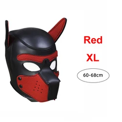 XL Brand New Puppy Cosplay Full Head Hood Mask with Ears (Red XL)