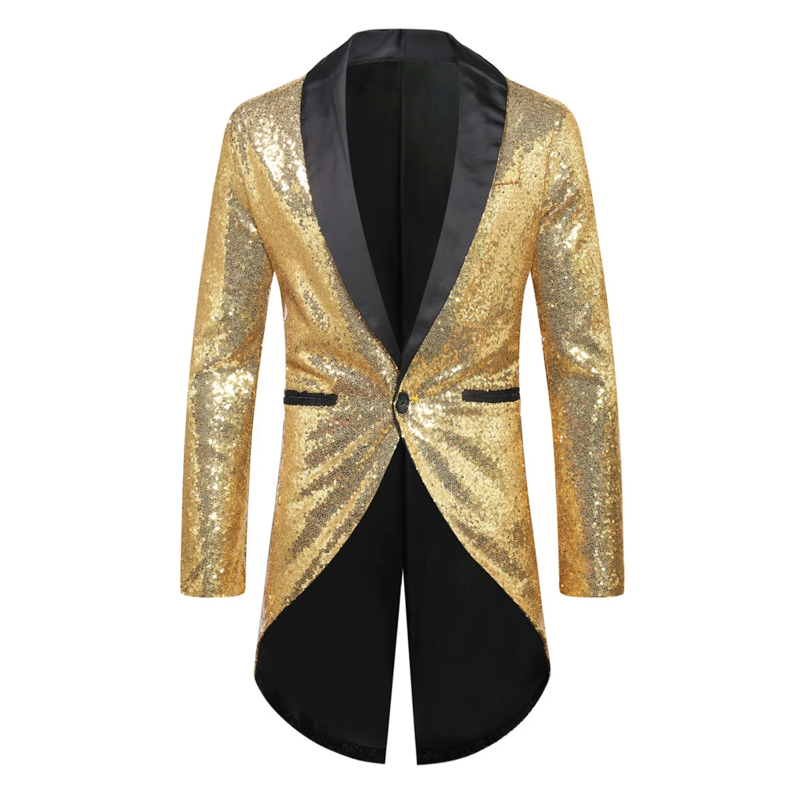 

Fashionable New Men's Sequin Hot Stamping Disco Cosplay Party Stage Nightclub Shiny Cool Performance Carnival Stage Wear