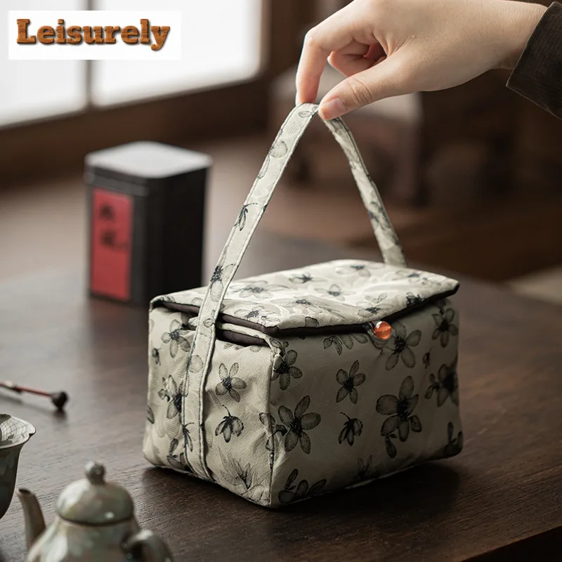 Daisies Weaving Cotton Tea Cozies Aesthetic Bundle Tea Cozy For Teapot Hand Bag Travel Tea Set Bag Teaware Supplies Ornaments