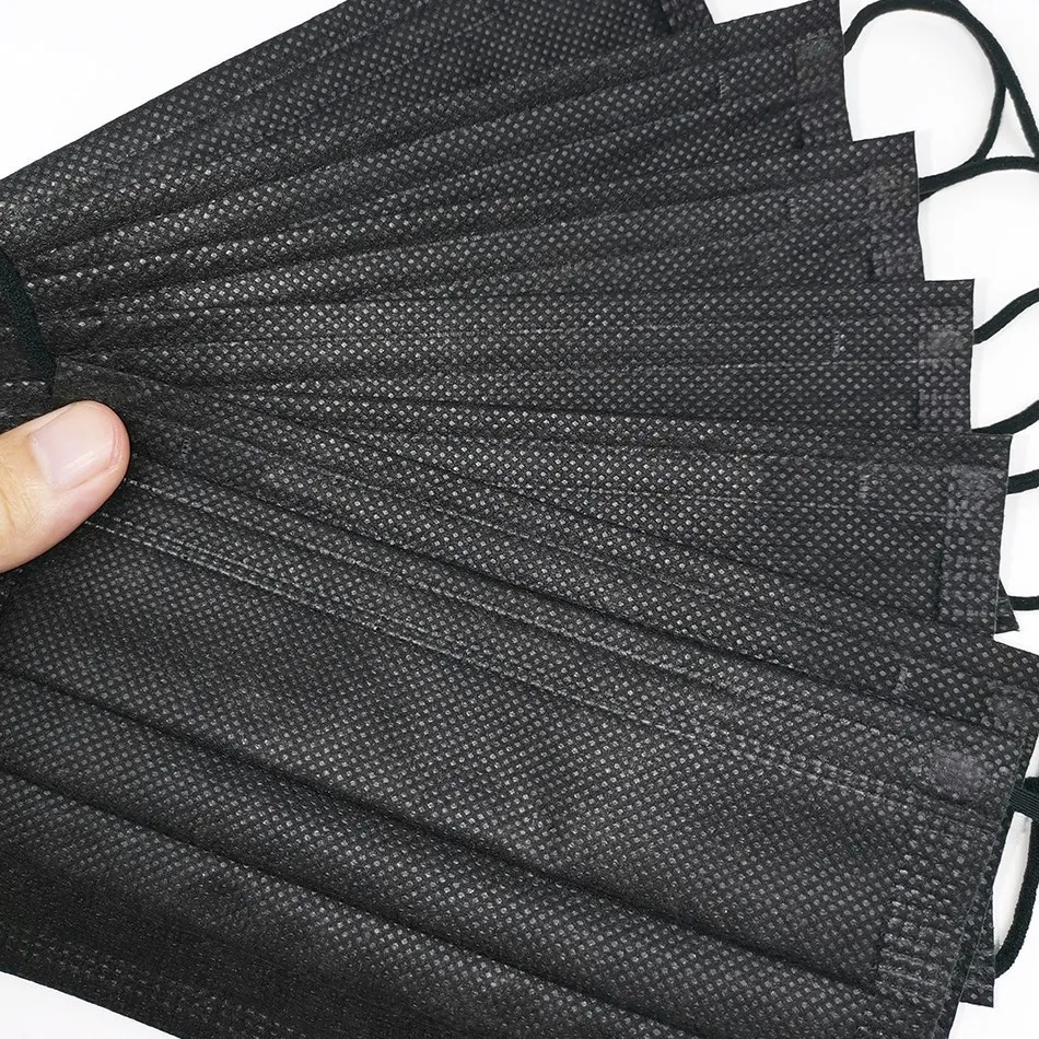 Disposable Black Mask Medicine pill boxes Face Masks 4 Layer Fabric Safe Dustproof Outdoor Protective Anti-fog Mouth mask 5