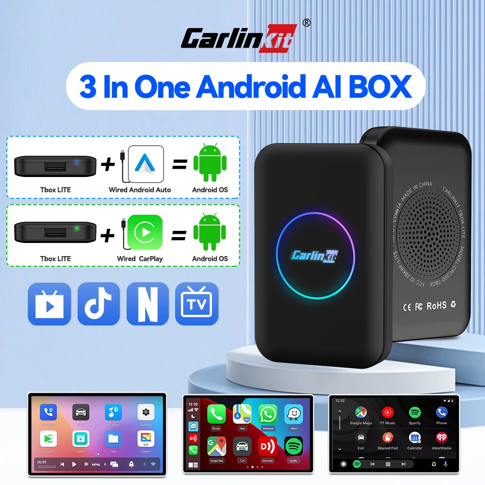 CarlinKit CarPlay Ai Box Lite Wireless CarPlay Android TV Box for