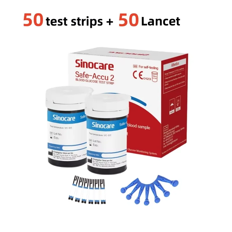 Sinocare Safe Accu2 Blood Glucose Monitoring Kit with Test Strips