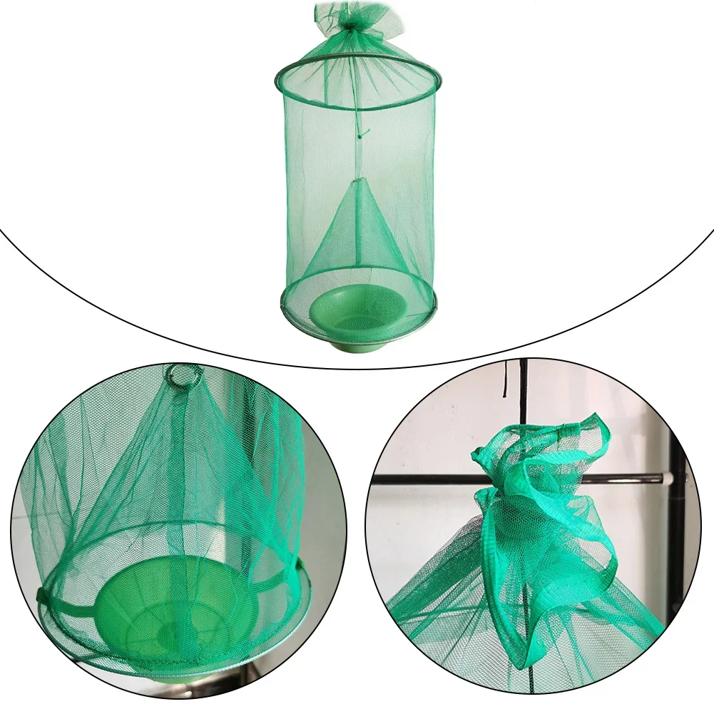 Reusable Plastic Hanging Fly Trap Cage for Garden Pest Control