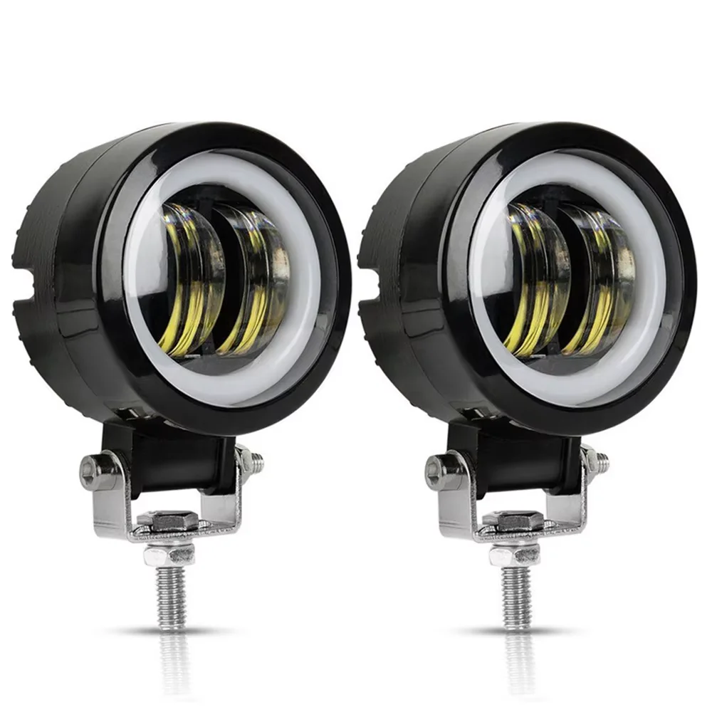 엔젤 아이 LED 안개등 사각 또는 원형 헤드라이트 자동차 및 전기 스쿠터용 아크틱 12-24V 아크틱 V3+ 렌즈